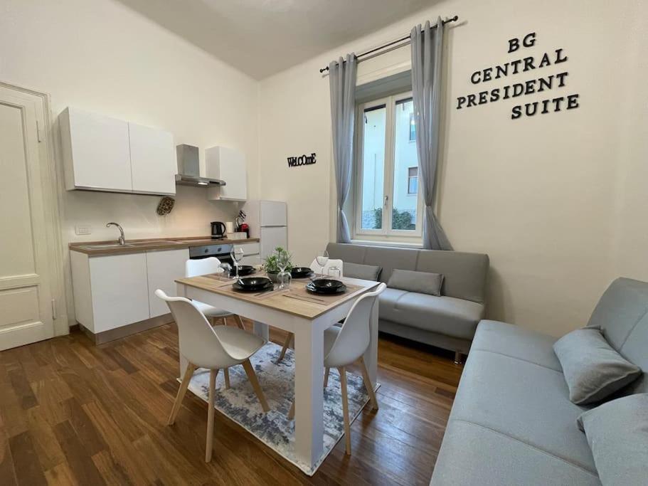 Bg Central President Suite Con Parcheggio - Vista Citta Alta بيرغامو المظهر الخارجي الصورة
