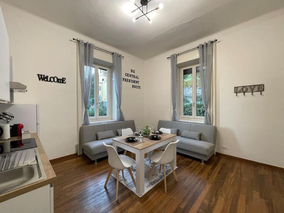 Bg Central President Suite Con Parcheggio - Vista Citta Alta بيرغامو المظهر الخارجي الصورة